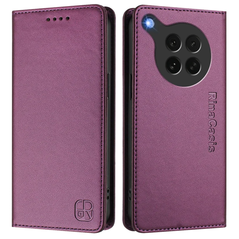 For Oppo Find X8s 5G Leather Case RINACASIS RC01 Phone Cover with RFID Blocking Wallet Stand - Mint Green-Cellmalls