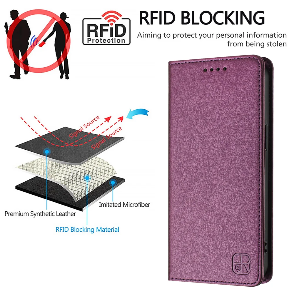 For Oppo Reno13 F 5G Leather Case RINACASIS RC01 Phone Cover with RFID Blocking Wallet Stand - Mint Green-Cellmalls