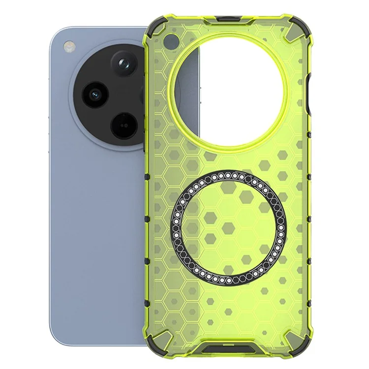 For Oppo Find X8 5G Case Compatible with MagSafe Honeycomb Design TPU+PC Phone Cover - Grey-Cellmalls