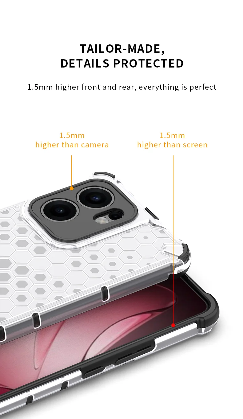 For Oppo Reno13 F 5G Case Compatible with MagSafe Honeycomb Design TPU + PC Phone Cover - Grey-Cellmalls