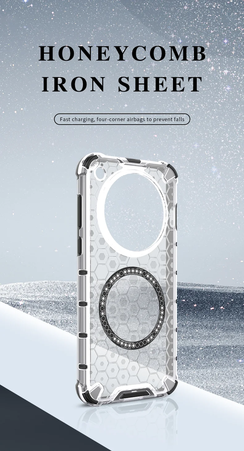 For Oppo Find X8 5G Case Compatible with MagSafe Honeycomb Design TPU+PC Phone Cover - Grey-Cellmalls