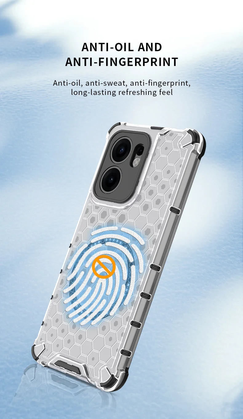 For Oppo Reno13 F 5G Case Compatible with MagSafe Honeycomb Design TPU + PC Phone Cover - Grey-Cellmalls