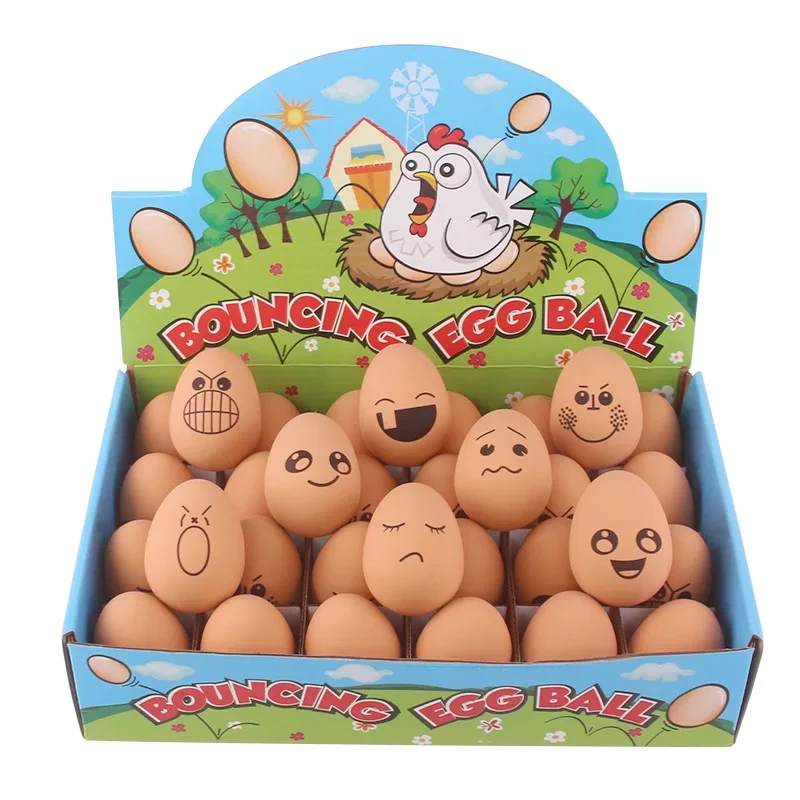 Pet toy super cute egg bouncy ball with expression