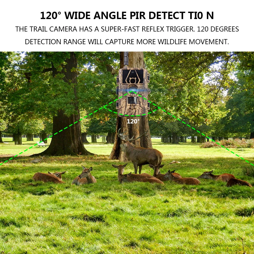 PR801LTE 4G Trail Camera 60MP 8K 0.2S Trigger Hunting Camera with IP66 Waterproof for Wildlife Monitoring - EU Version-Cellmalls