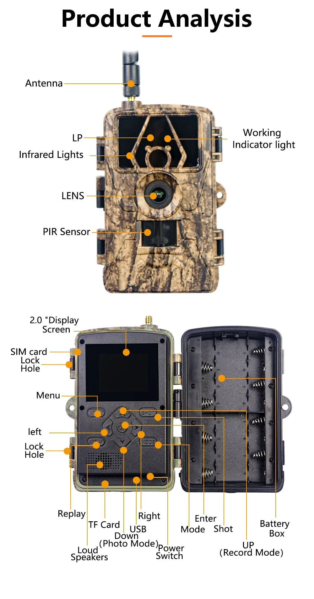 PR801LTE 4G Trail Camera 60MP 8K 0.2S Trigger Hunting Camera with IP66 Waterproof for Wildlife Monitoring - EU Version-Cellmalls