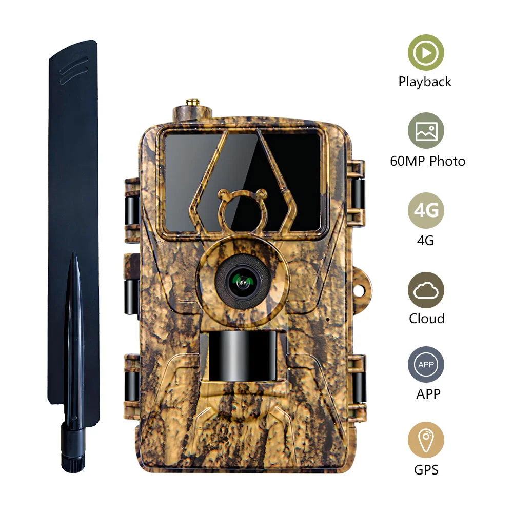 PR801LTE 4G Trail Camera 60MP 8K 0.2S Trigger Hunting Camera with IP66 Waterproof for Wildlife Monitoring - EU Version-Cellmalls