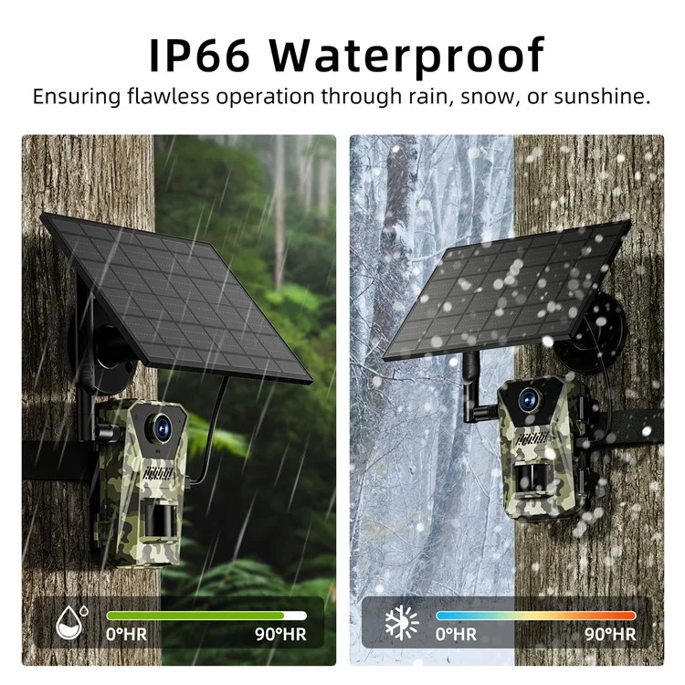 F8 Solar 4G Trail Camera Waterproof PIR Night Vision HD Outdoor Hunting Camera-Cellmalls