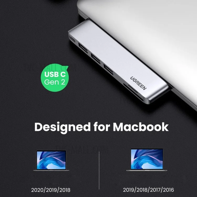 UGREEN 60560 USB-C Hub Splitter Adapter Thunderbolt 3 Dock Card Reader for MacBook Pro / Air-Cellmalls