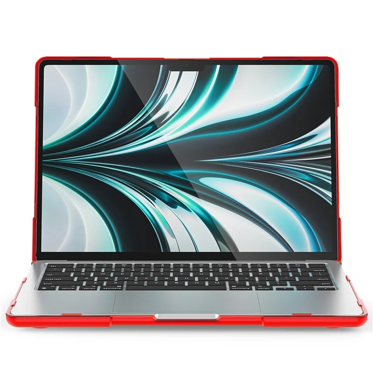 Laptop Case for MacBook Air 13 inch (2025) / (2024) / (2022) A2681 Protective Case Notebook Computer Anti-Scratch Cover with Stand - Red-Cellmalls