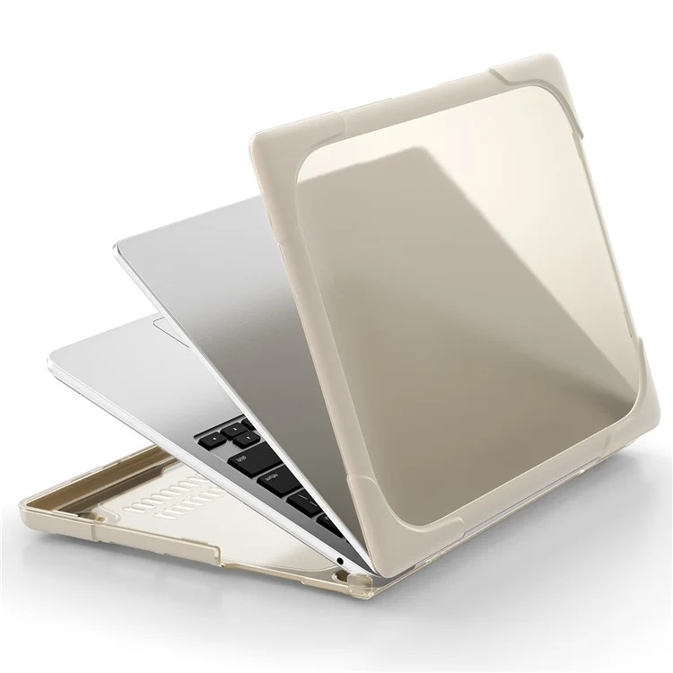 Laptop Case for MacBook Air 13 inch (2025) / (2024) / (2022) A2681 Protective Case Notebook Computer Anti-Scratch Cover with Stand - Khaki-Cellmalls