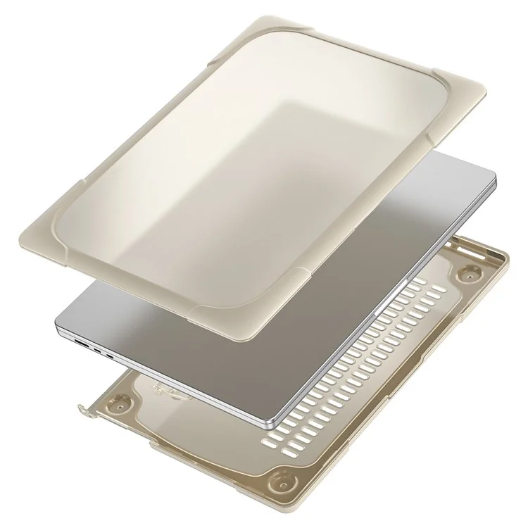 Laptop Case for MacBook Air 13 inch (2025) / (2024) / (2022) A2681 Protective Case Notebook Computer Anti-Scratch Cover with Stand - Khaki-Cellmalls