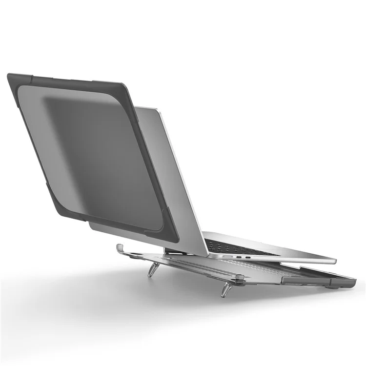 Laptop Case for MacBook Air 13 inch (2025) / (2024) / (2022) A2681 Protective Case Notebook Computer Anti-Scratch Cover with Stand - Grey-Cellmalls