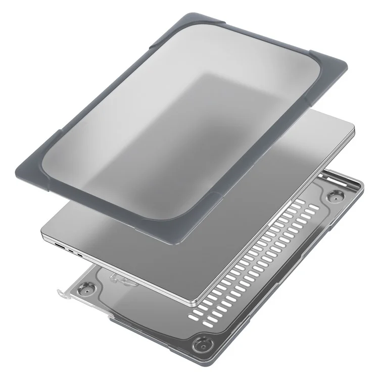 Laptop Case for MacBook Air 13 inch (2025) / (2024) / (2022) A2681 Protective Case Notebook Computer Anti-Scratch Cover with Stand - Grey-Cellmalls