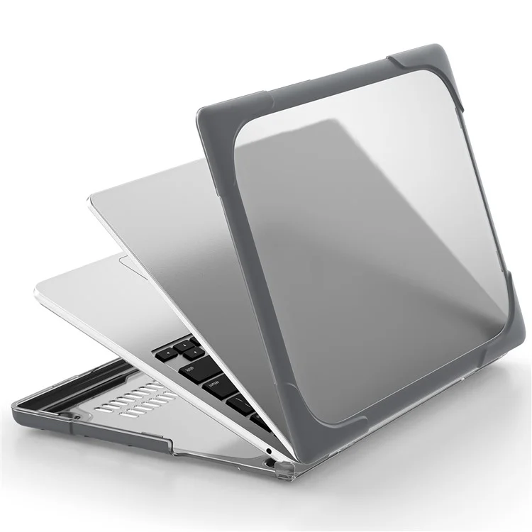 Laptop Case for MacBook Air 13 inch (2025) / (2024) / (2022) A2681 Protective Case Notebook Computer Anti-Scratch Cover with Stand - Grey-Cellmalls
