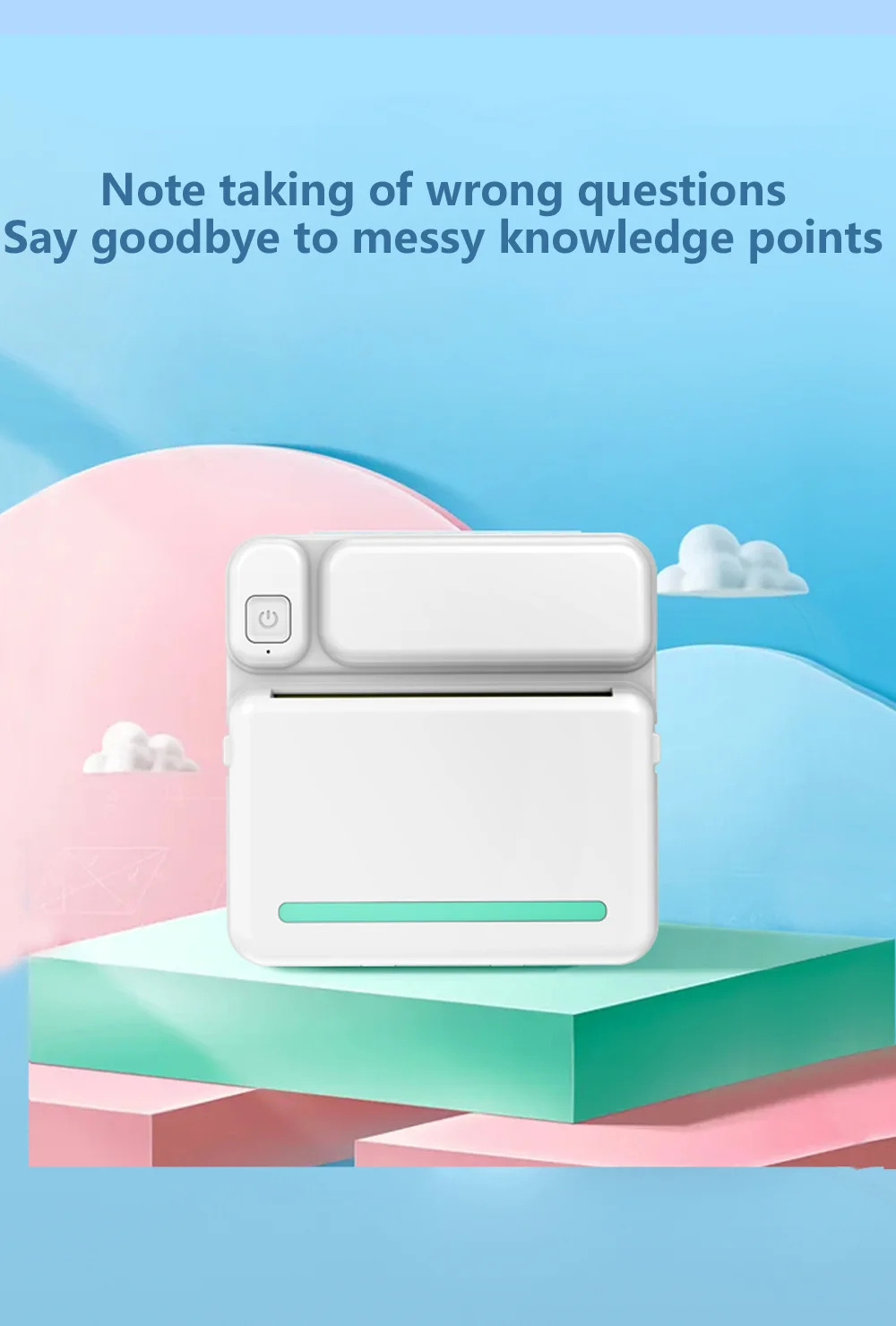 C19 Mini Bluetooth-compatible Thermal Printer Student Adhesive Sticker Smart Label Printer, Standard Version - Pink-Cellmalls