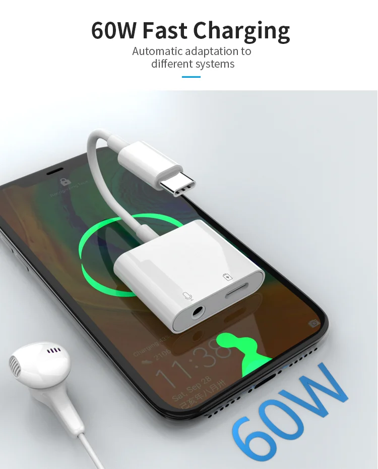 MH-CM33S USB-C to 3.5mm Headphone Audio Adapter Type-C Jack AUX Dongle Converter-Cellmalls