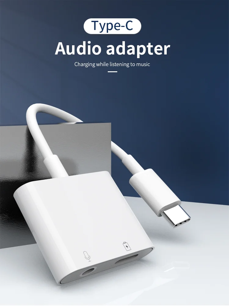 MH-CM33S USB-C to 3.5mm Headphone Audio Adapter Type-C Jack AUX Dongle Converter-Cellmalls