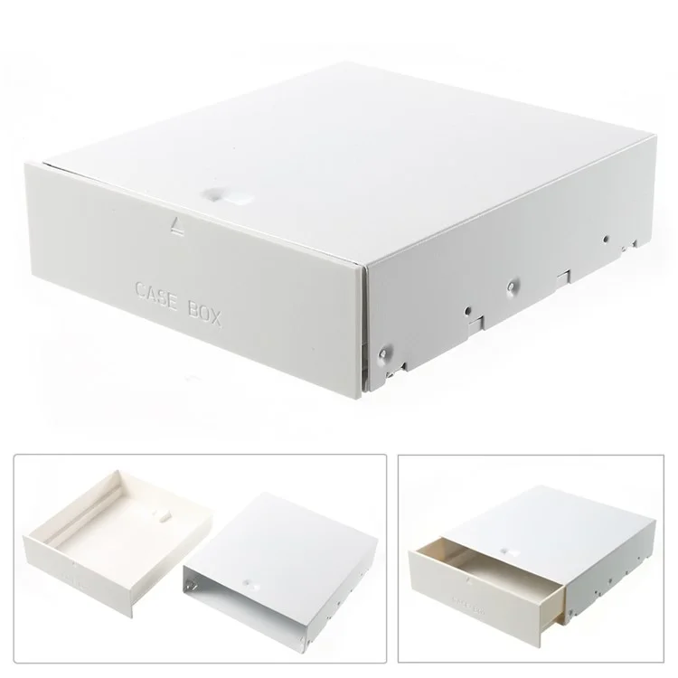 Desktop Computer ATX / MATX Hard Drive Bay Case Blank Tray Drawer U-Disk Card Reader Storage Box - White-Cellmalls