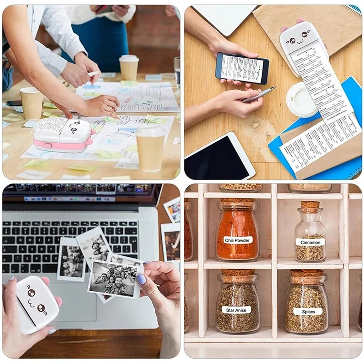 C9 Inkless Printer Portable Thermal Photo Printer Compact Pocket Student Mini Label Printer - Blue-Cellmalls