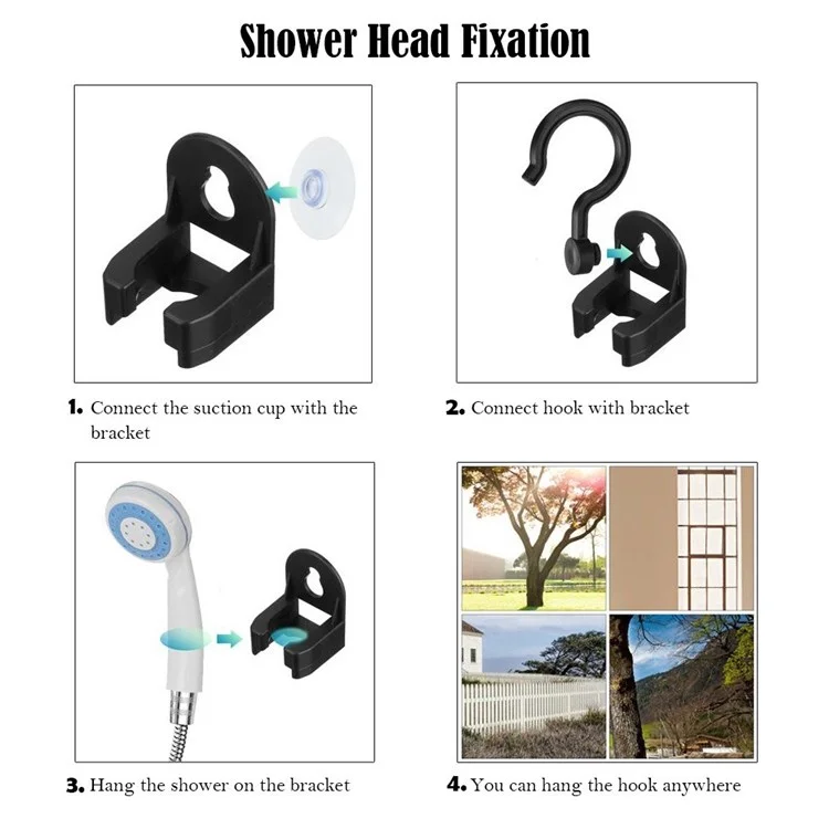 Portable Camping Pet Cleaning Beach Washing Shower 4.9ft Hose Outdoor Shower Device with Rechargeable Pump-Cellmalls