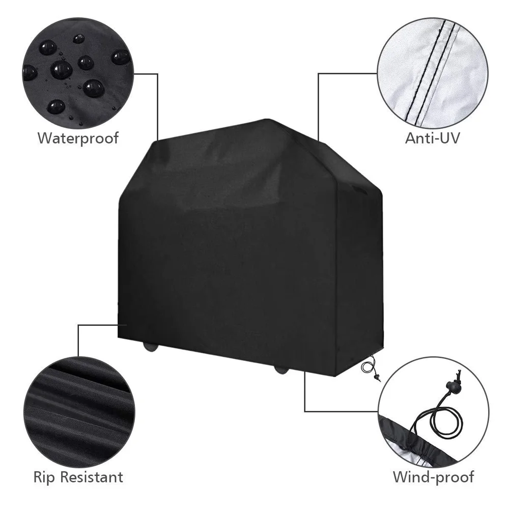 Waterproof BBQ Cover Outdoor Dustproof 210D Oxford Cloth Barbecue Grill Stove Protective Cover - Size M: 150x100x60cm-Cellmalls