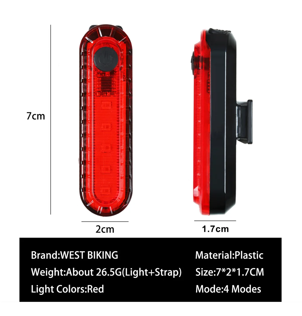 WEST BIKING YP0701384 Night Cycling Bicycle Headlight Digital Display Bike Front Light with Tail Light-Cellmalls