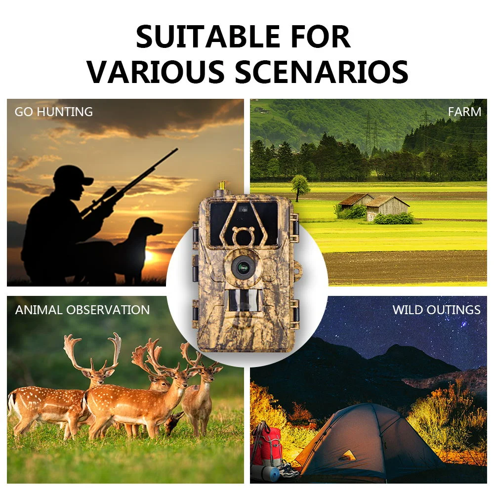 PR801LTE 4G Trail Camera 60MP 8K 0.2S Trigger Hunting Camera with IP66 Waterproof for Wildlife Monitoring - EU Version-Cellmalls