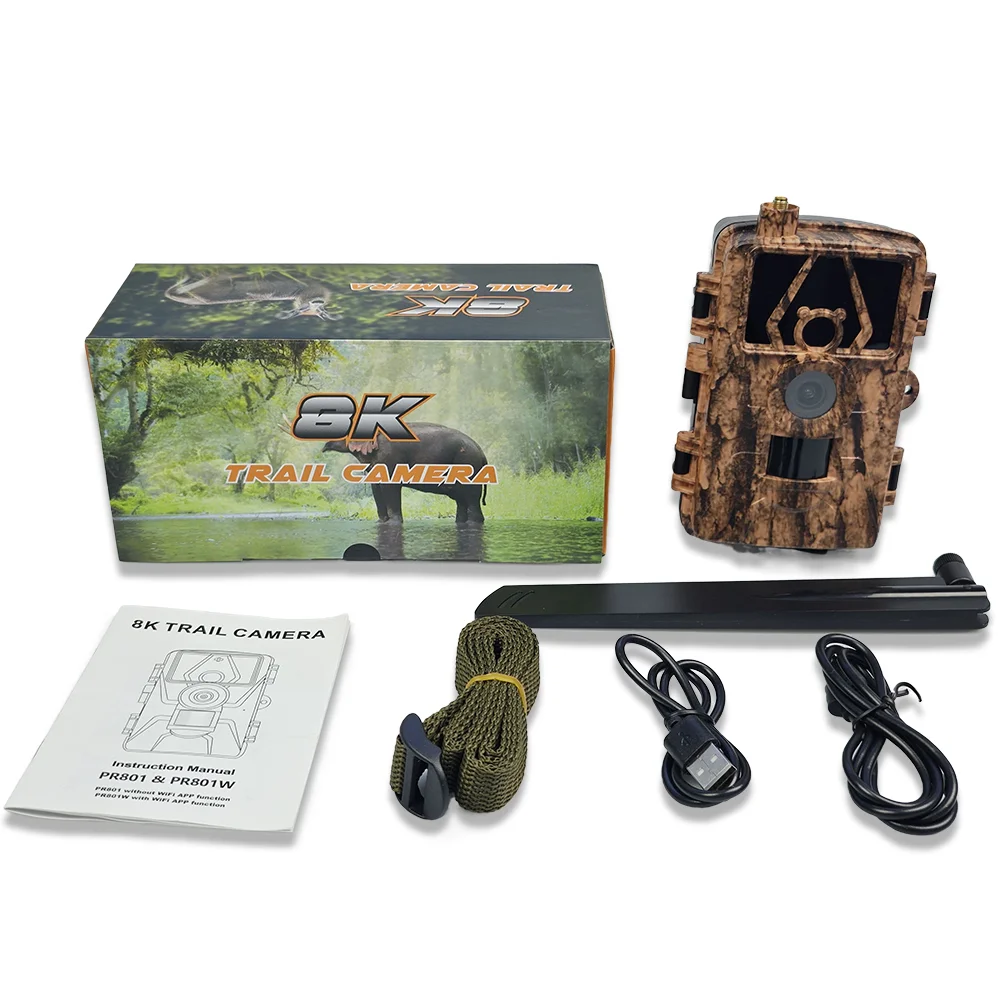 PR801LTE 4G Trail Camera 60MP 8K 0.2S Trigger Hunting Camera with IP66 Waterproof for Wildlife Monitoring - EU Version-Cellmalls
