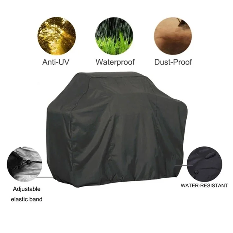 420D Oxford Cloth Barbecue Grill Cover Outdoor Waterproof Dustproof BBQ Grill Cover, 127.5x105x53.3cm-Cellmalls