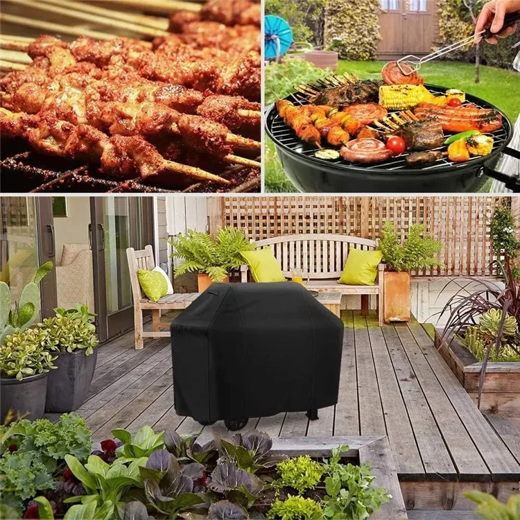 420D Oxford Cloth Barbecue Grill Cover Outdoor Waterproof Dustproof BBQ Grill Cover, 127.5x105x53.3cm-Cellmalls