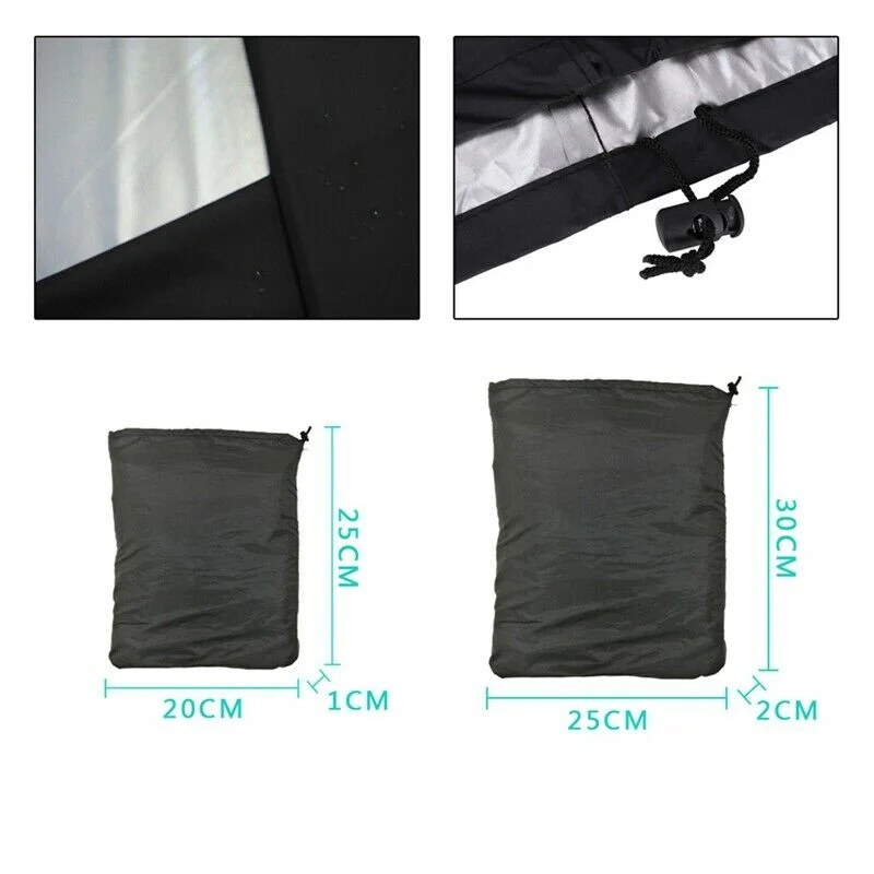 Outdoors BBQ Gas Grill Cover Waterproof 420D Polyester Stove Cover with Adjustable Hem Drawstring - Black / 170x60x117cm-Cellmalls