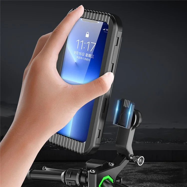 Z009A Bike Motorcycle Handlebar Mount Phone Holder Waterproof Cycling Mobile Phone Case Bracket-Cellmalls