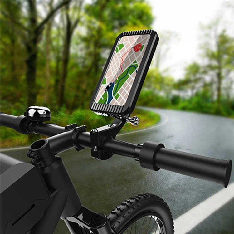Z009A Bike Motorcycle Handlebar Mount Phone Holder Waterproof Cycling Mobile Phone Case Bracket-Cellmalls