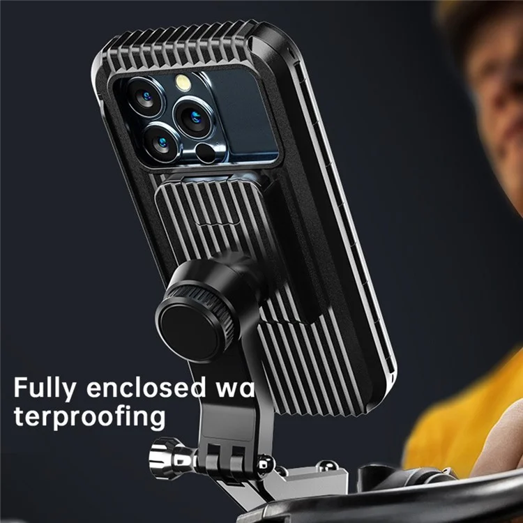 Z009A Bike Motorcycle Handlebar Mount Phone Holder Waterproof Cycling Mobile Phone Case Bracket-Cellmalls
