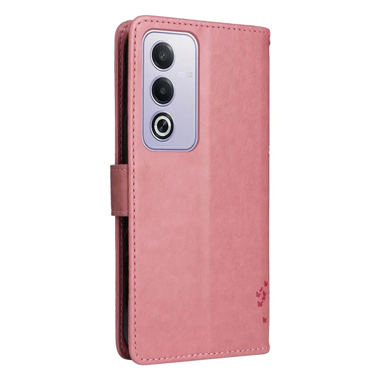 For Oppo A3 Pro (Global) 5G Phone Case with Stand Cat Tree Pattern Leather Wallet Mobile Cover - Pink-Cellmalls