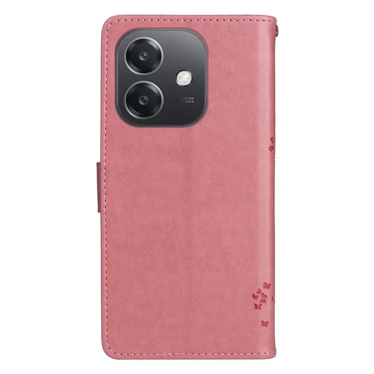 For Oppo A3x 4G / 5G (India) / A3 4G / 5G / A60 5G / A40 4G / A40M 4G Phone Case with Stand Cat Tree Pattern Leather Wallet Mobile Cover - Pink-Cellmalls