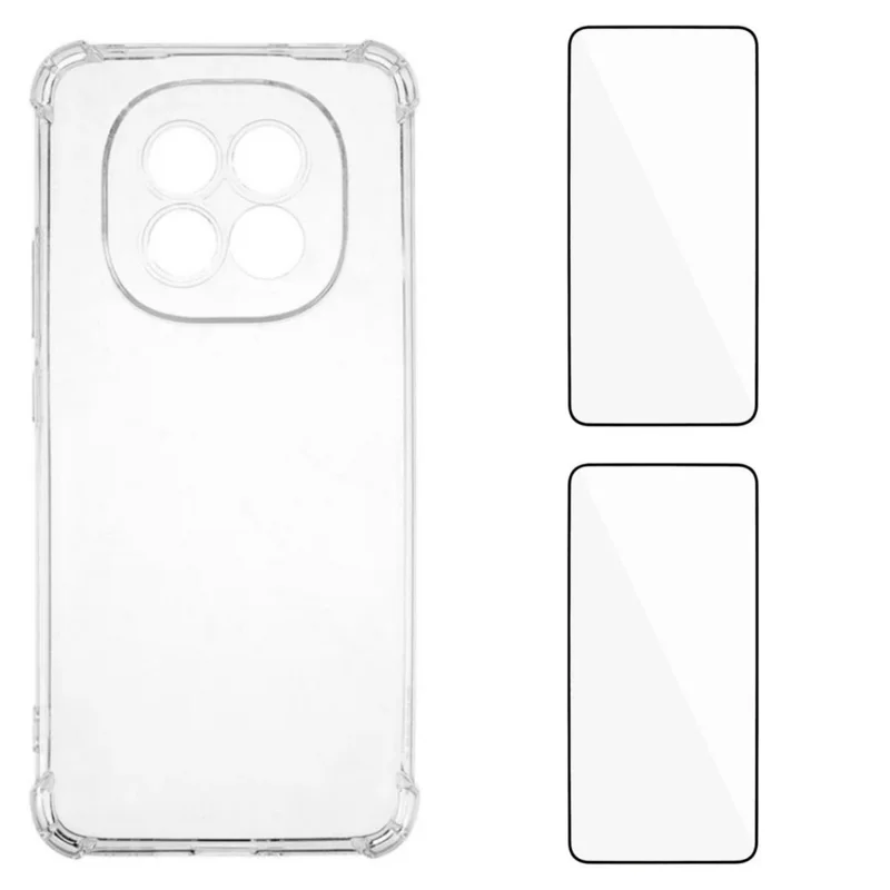 For Oppo F29 5G TPU Case WANLONFENG WL3 Series 1.5mm Phone Cover with 2Pcs Tempered Glass Films - Transparent-Cellmalls