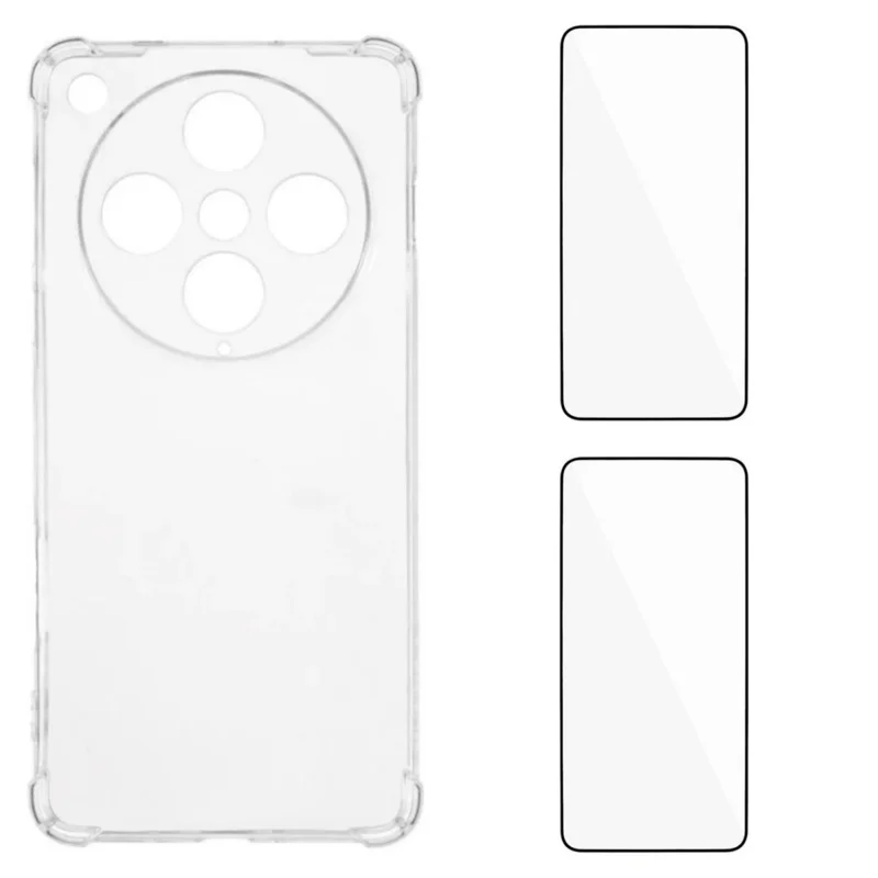 For Oppo Find X8 Pro 5G TPU Case WANLONFENG WL3 Series 1.5mm Phone Cover with 2Pcs Tempered Glass Films - Transparent-Cellmalls