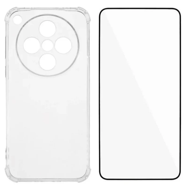 For Oppo Find X8 5G TPU Case WANLONFENG WL3 Series 1.5mm Phone Cover with Tempered Glass Film - Transparent-Cellmalls