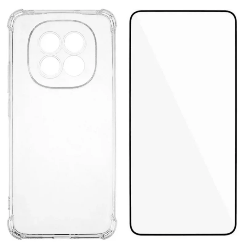 For Oppo F29 5G TPU Case WANLONFENG WL3 Series 1.5mm Phone Cover with Tempered Glass Film - Transparent-Cellmalls