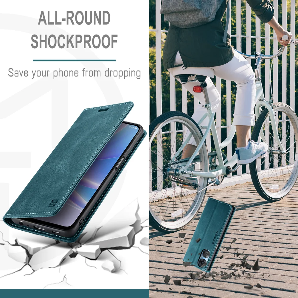 For Oppo A58 5G / Oppo A58x 5G / Oppo A1x 5G / Oppo A78 5G Wallet Case AUTSPACE A01 Leather Stand Cover with RFID Blocking Card Holder - Black-Cellmalls