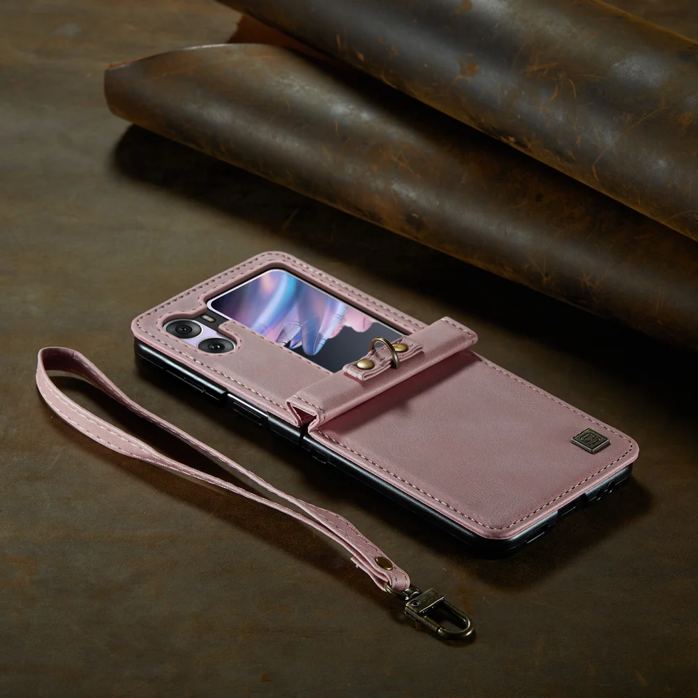 For Oppo Find N2 Flip 5G Wallet Case AUTSPACE A01 Leather Stand Cover with RFID Blocking Card Holder - Black-Cellmalls