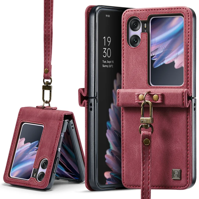 For Oppo Find N2 Flip 5G Wallet Case AUTSPACE A01 Leather Stand Cover with RFID Blocking Card Holder - Black-Cellmalls