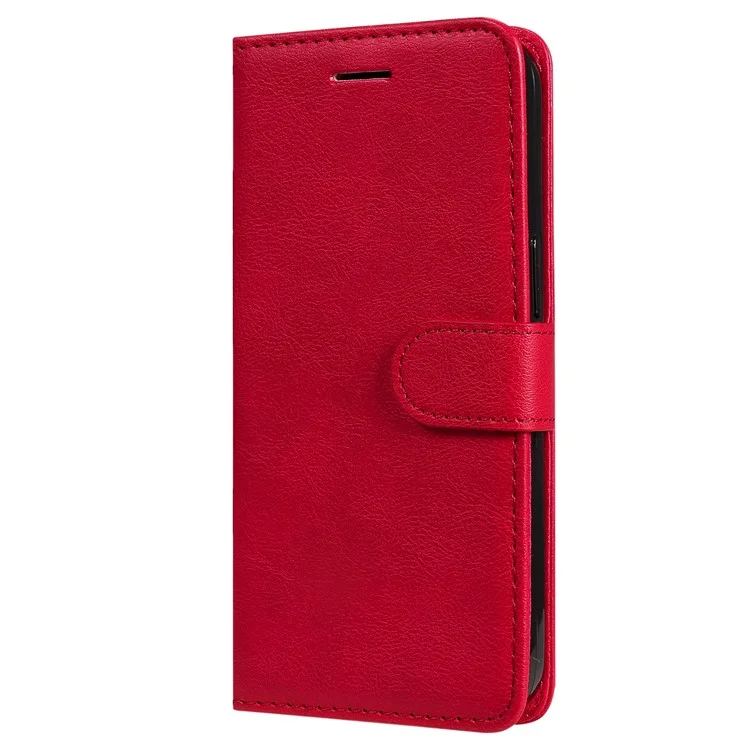 For Oppo Reno12 5G (Global) Case Solid Color Leather Mobile Cover Wallet Stand with Strap - Red-Cellmalls