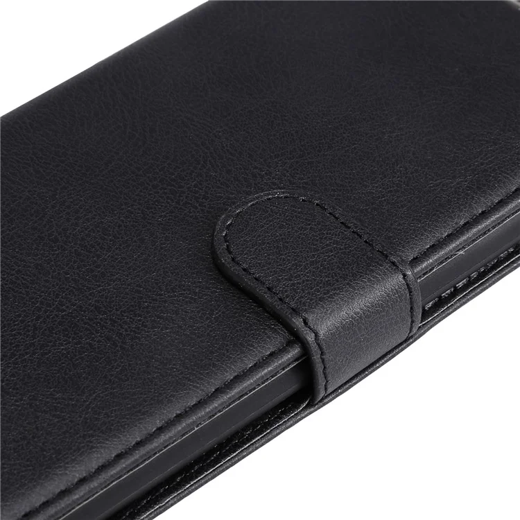 For Oppo Reno12 F 4G Case Solid Color Leather Mobile Cover Wallet Stand with Strap - Black-Cellmalls