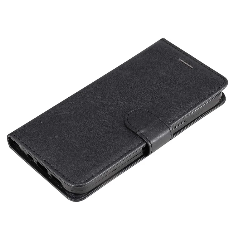 For Oppo Reno12 F 4G Case Solid Color Leather Mobile Cover Wallet Stand with Strap - Black-Cellmalls