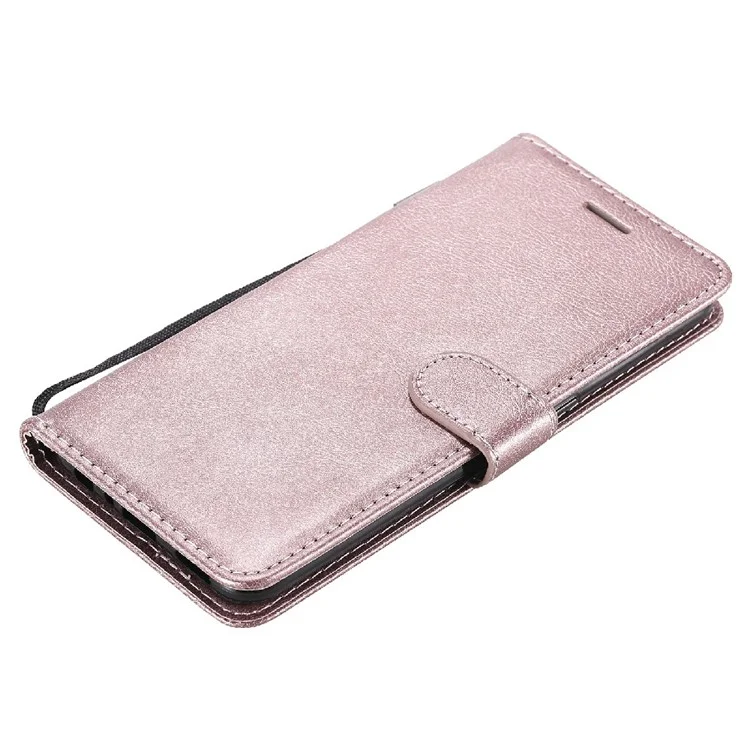 For Oppo Reno5 4G / Reno5 5G / Reno5 K / Find X3 Lite Case Solid Color Leather Mobile Cover Wallet Stand with Strap - Rose Gold-Cellmalls