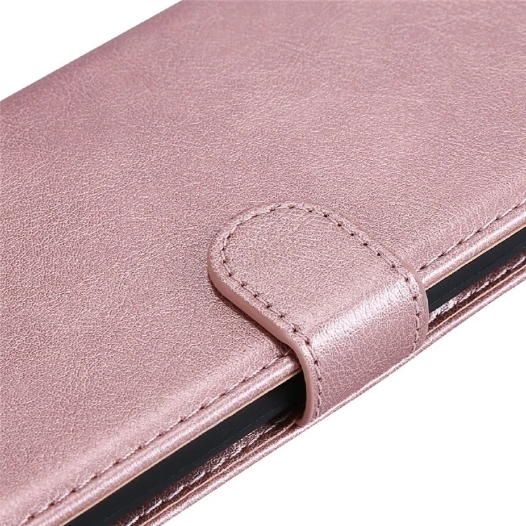 For Oppo Reno5 4G / Reno5 5G / Reno5 K / Find X3 Lite Case Solid Color Leather Mobile Cover Wallet Stand with Strap - Rose Gold-Cellmalls