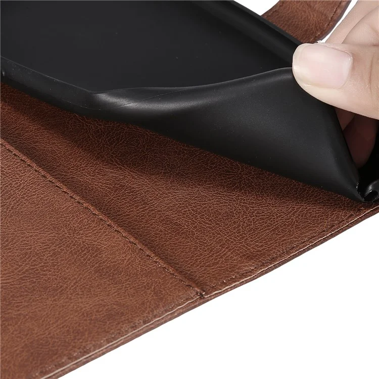 For Oppo A3x 4G / 5G (India) / A3 4G / 5G / A60 5G / A40 4G / A40M 4G Case Solid Color Leather Mobile Cover Wallet Stand with Strap - Brown-Cellmalls