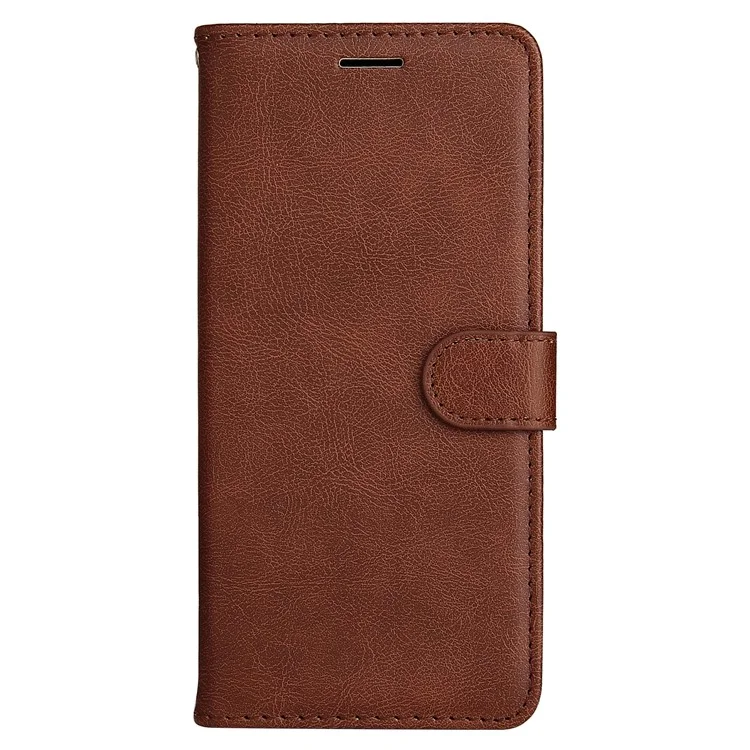 For Oppo A3x 4G / 5G (India) / A3 4G / 5G / A60 5G / A40 4G / A40M 4G Case Solid Color Leather Mobile Cover Wallet Stand with Strap - Brown-Cellmalls